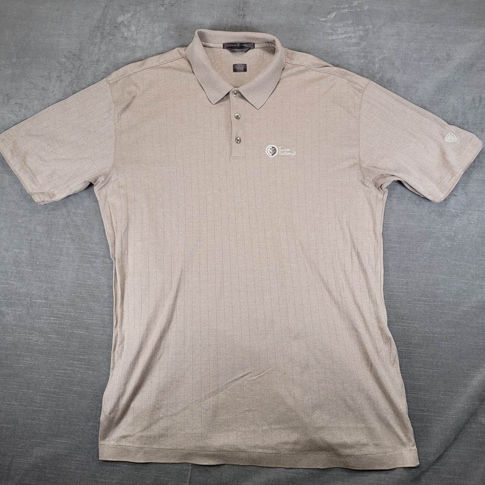 Tiger Woods Collection Mens XL Tan‎ Mercerized Cotton Polo Shirt Tucson National